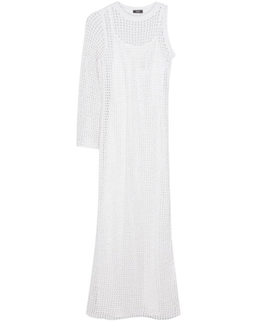 Peserico White Open-knit Maxi Dress
