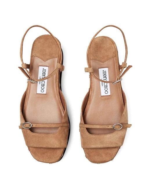 Jimmy Choo Brown Kata 60 Studded Platform Sandals