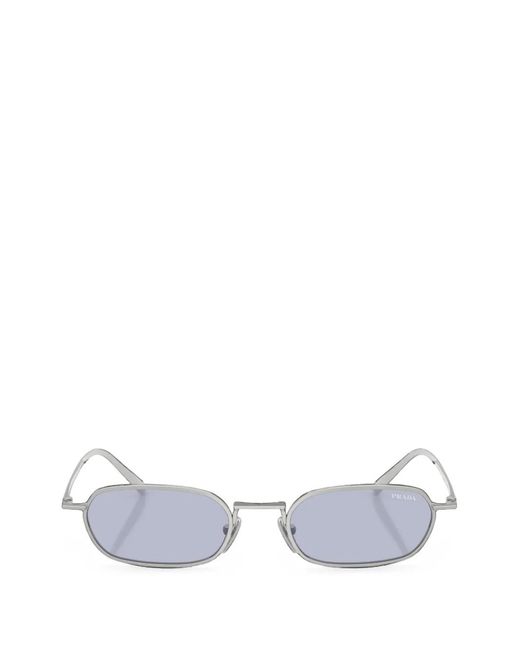 Prada White Oval-Frame Sunglasses