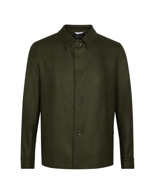 Boglioli Green Button-Up Collared Jacket for men