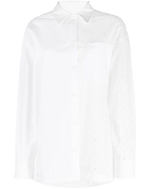 KENZO White Oberteil Mit Lochstrickmuster