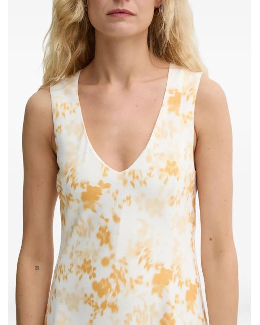 Day Birger et Mikkelsen Metallic V-Neck Floral-Print Maxi Dress