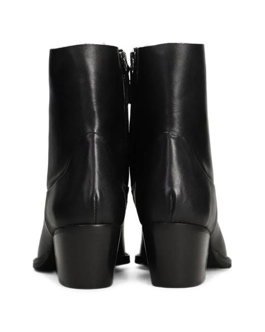 Julie Dee Black Pointed-Toe Ankle Boots