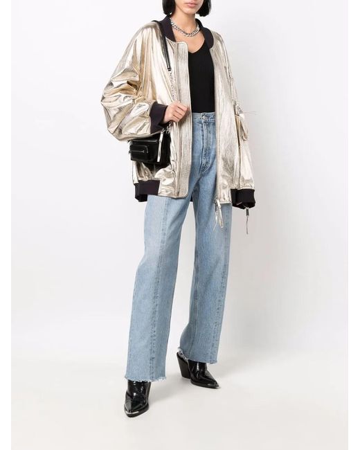 DSquared² Multicolor Oversized Metallic Bomber Jacket