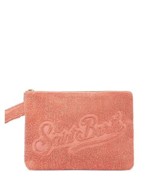 Mc2 Saint Barth Pink Pareasy Pochette With Jacquard Saint Barth Logo