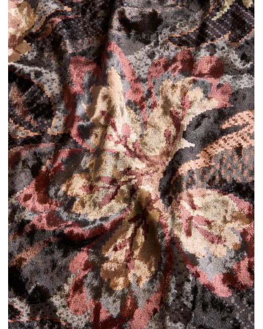 Etro Black Polyester Chenille Printed Midi Dress