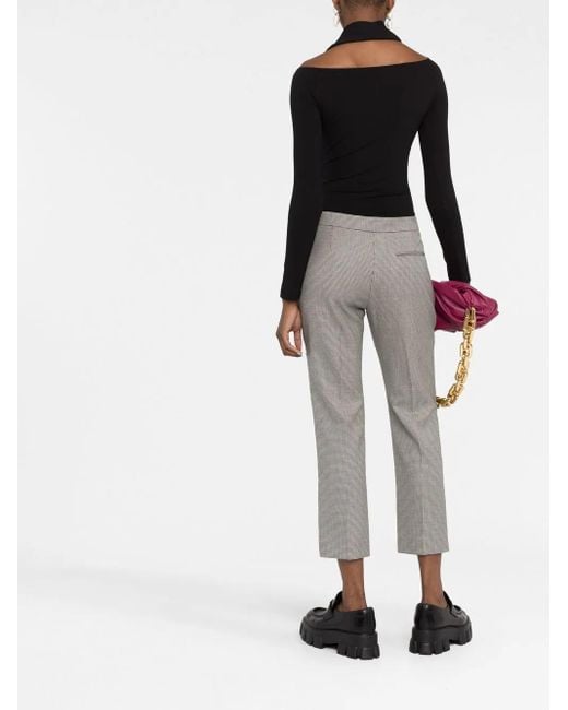 McQueen Gray Pantalon Court Slim À Carreaux