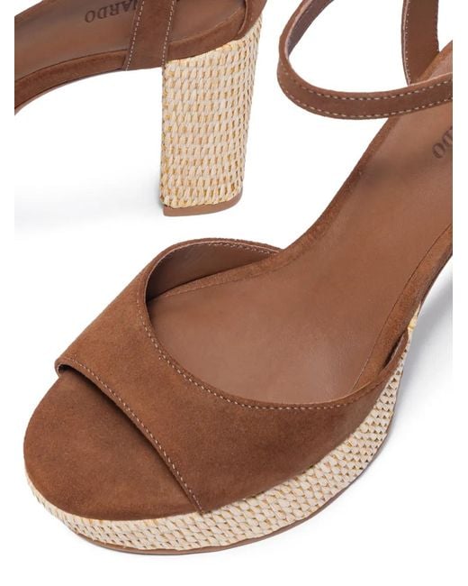 Bernardo Brown Valeria Platform Block-Heel Sandals