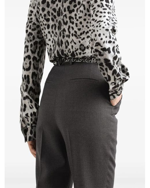 Dolce & Gabbana Gray Pressed Crease Straight Leg Trousers