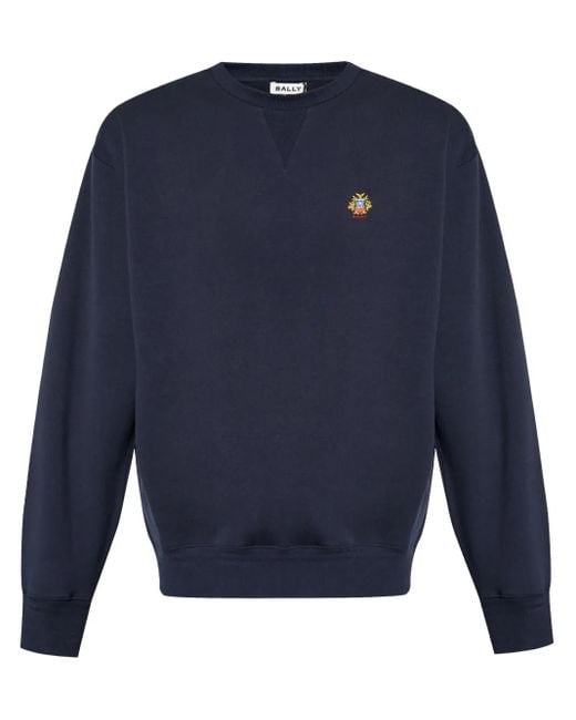 Bally Blue Logo Embroidered Sweater for men