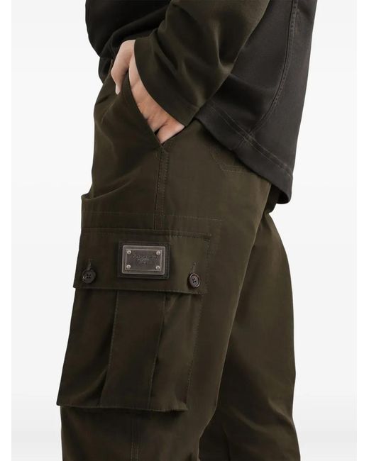 Dolce & Gabbana Green X Faille Pocket Cargo Pants for men