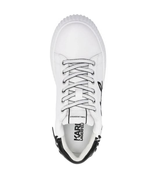 Karl Lagerfeld Sneakers Met Geborduurd Logo in het White