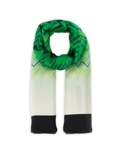 Missoni Green Schal Mit Zickzack-Print
