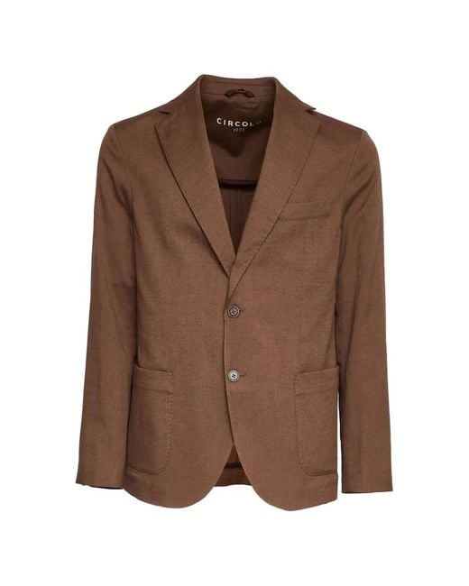 Circolo 1901 Brown Patch Pockets Single-Breasted Blazer for men