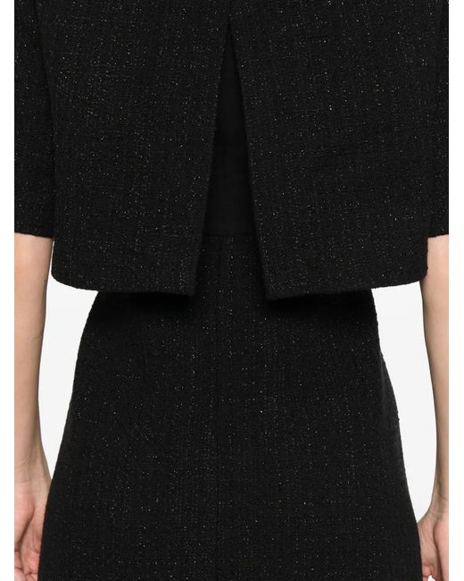 Maje Black Buttoned Tweed Mini Dress
