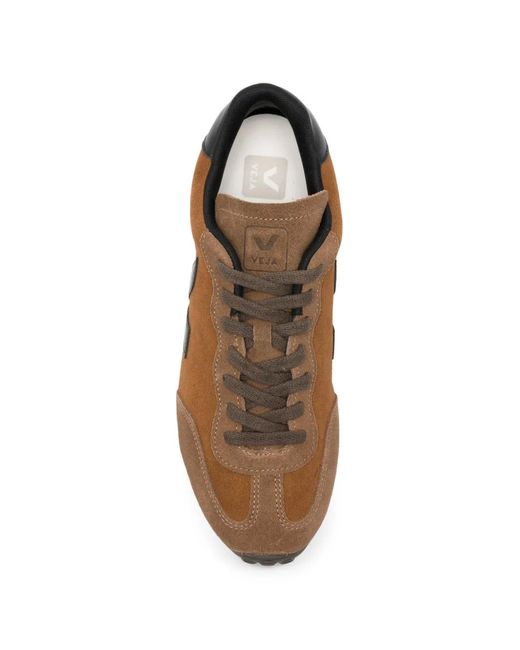 Veja Brown Gt Suede Logo-Patch Sneakers for men