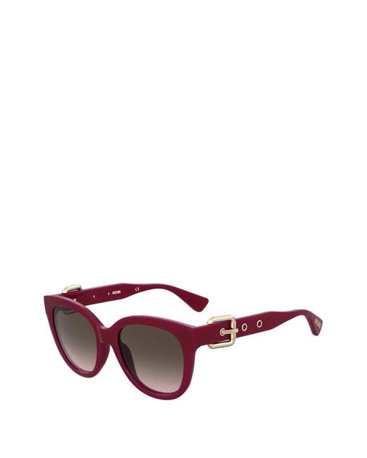 Moschino Purple Square-Buckle Sunglasses