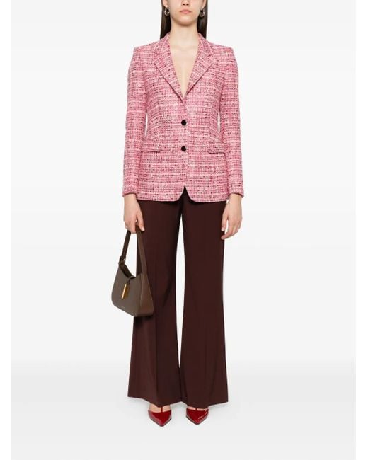Tagliatore Pink Tweed Two-Button Blazer