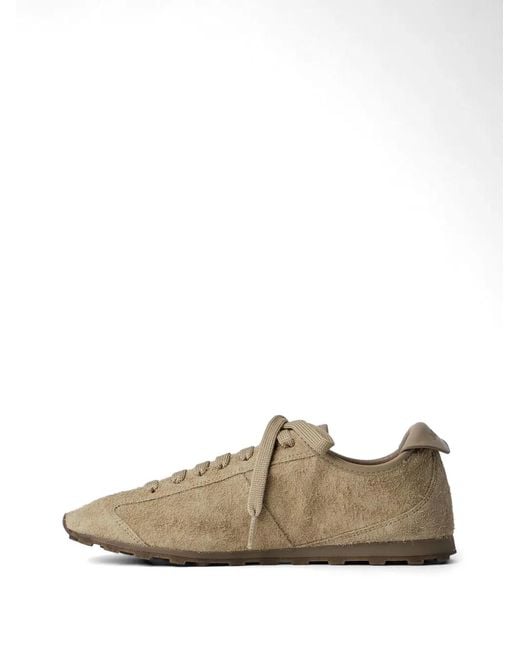 Jacquemus Natural Low-Top Suede Sneakers