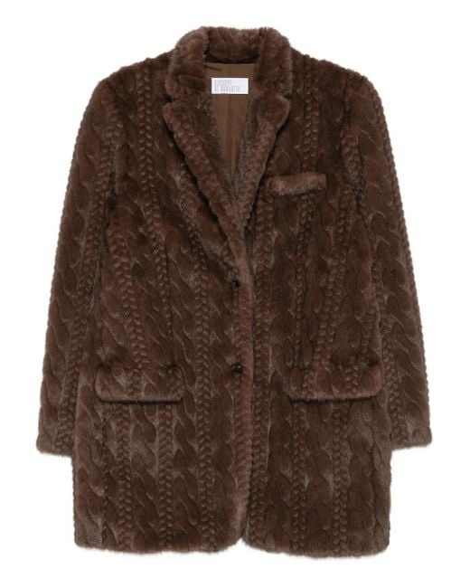 GIUSEPPE DI MORABITO Brown Eco Fur Coat