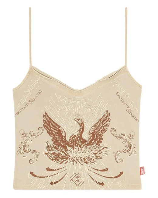 DIESEL Natural Camisole-Tanktop mit Adler-Print