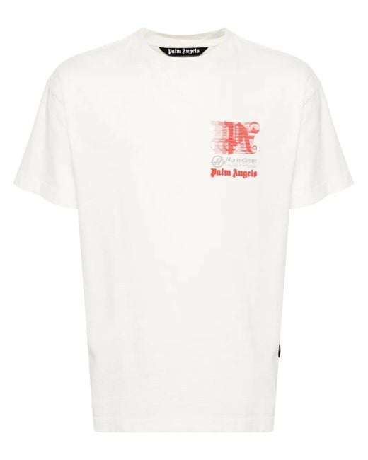Palm Angels White X Moneygram Haas F1 Cotton T-Shirt