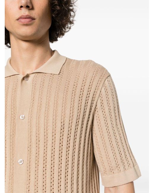 Tagliatore Natural Pointelle-Knit Cotton Shirt for men