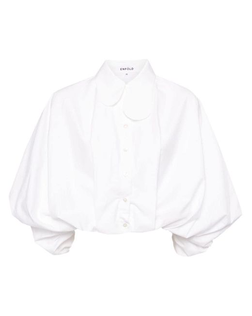 Enfold クロップド バルーンシャツ ホワイト | Lyst