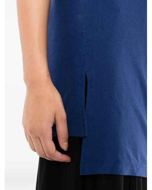 Yohji Yamamoto Blue Haut À Détail Drapé