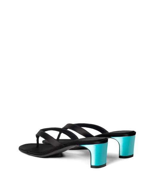 Gia Borghini White T-Strap Heeled Sandals