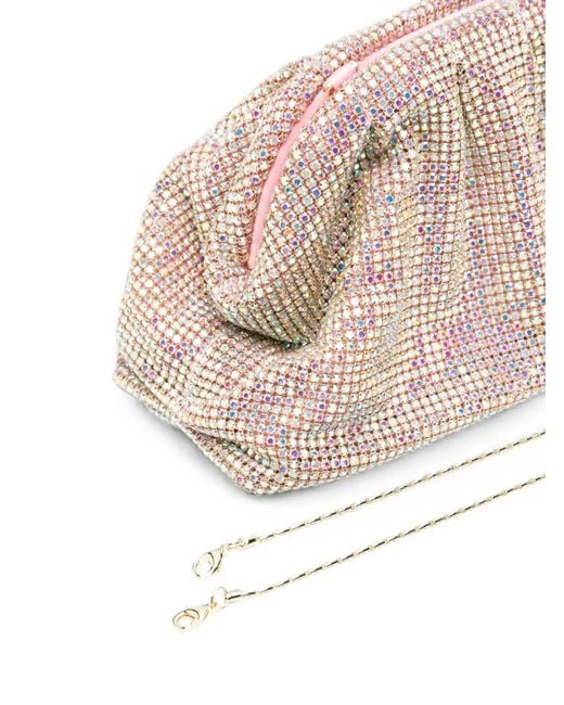 Twentyfourhaitch Natural Petra Crystal-Embellished Clutch Bag