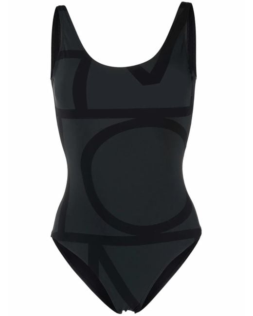 Totême Black Monogram Swimsuit