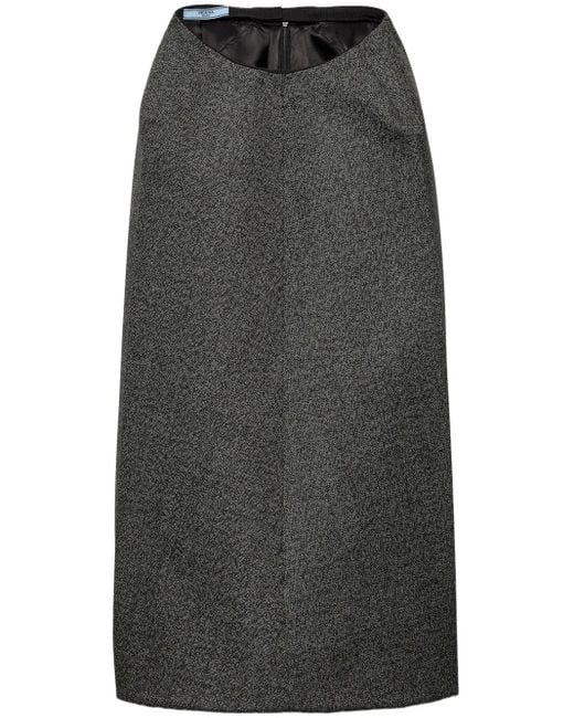 【プラダ・PRADA】Mouline maxi-skirt Prada Mouliné maxi-skirt | REVERSIBLE