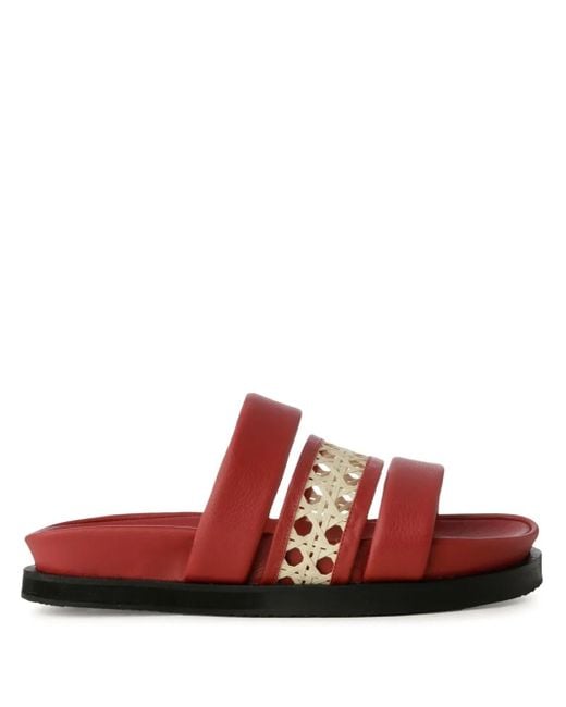 MISCI Red Carriola Leather Sandals for men