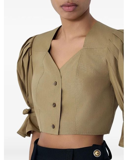 Chloé Blue Cotton Cropped Top