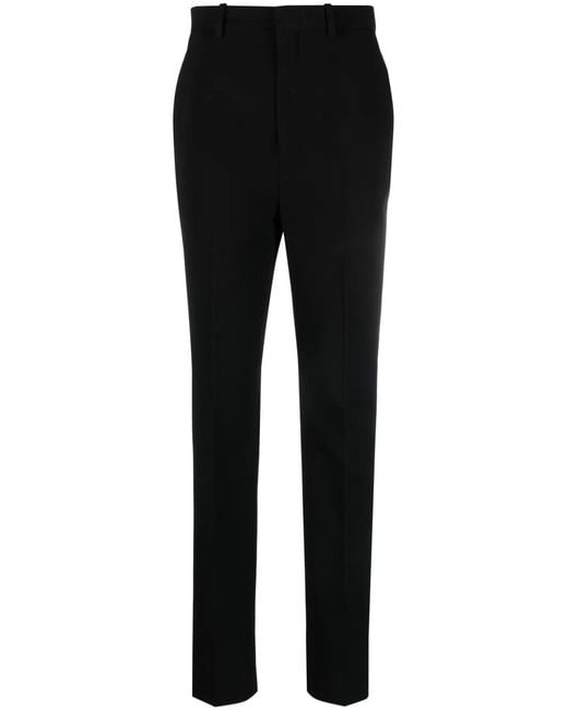 Saint Laurent Black Straight-Leg Wool Trousers