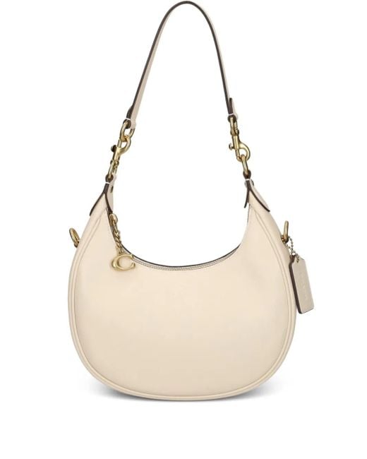 COACH Natural Small Jonie 22 Half-Moon Leather Shoulder Bag