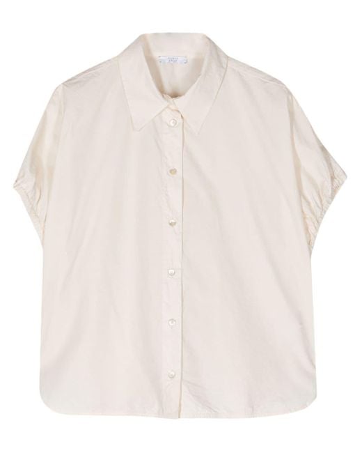 Peserico Natural Cap-sleeve Cotton Shirt