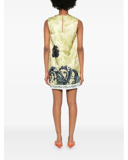 Vestido corto Rochester con estampado floral ALÉMAIS de color White