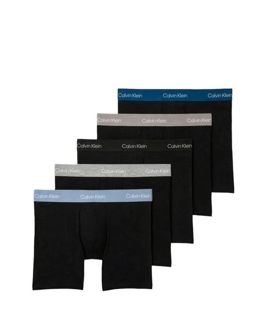 Calvin Klein Black Logo-Waistband Boxers (Set Of Five) for men