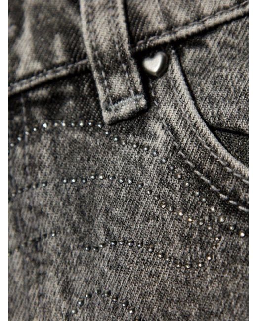 ROTATE BIRGER CHRISTENSEN Gray Jeans-Shorts mit Acid-Wash-Effekt