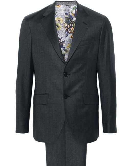 Etro Blue Single-breasted Suit for men