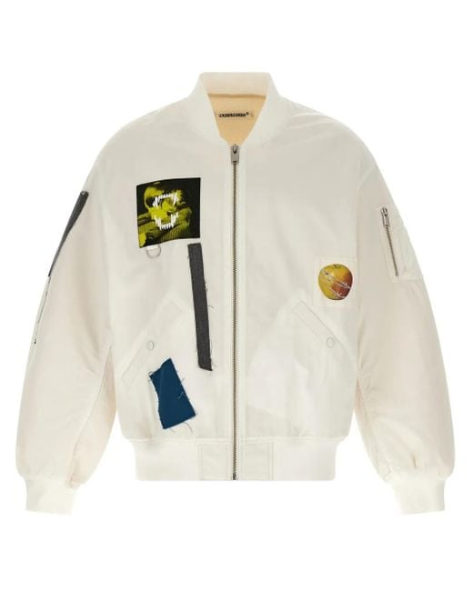 Undercover White Patch-Embellished Bomber Jacket for men