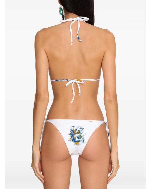 Amir Slama White Sun-Print Bikini