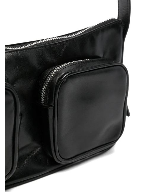 Vagabond Black Valence Pocket-Detail Shoulder Bag