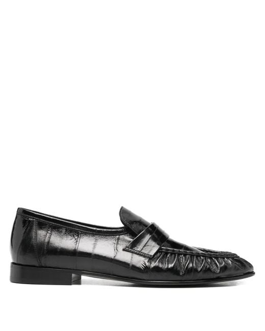 The Row Black Ruffle-Detail Loafers for men