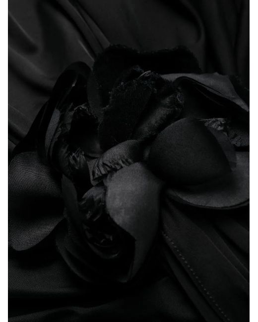 Saint Laurent Black Draped Mini Dress