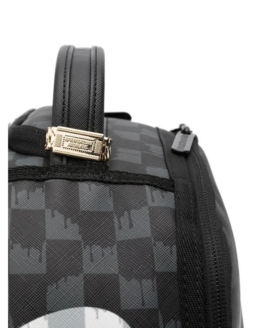 Sprayground Black Shark Drip Check Backpack for men