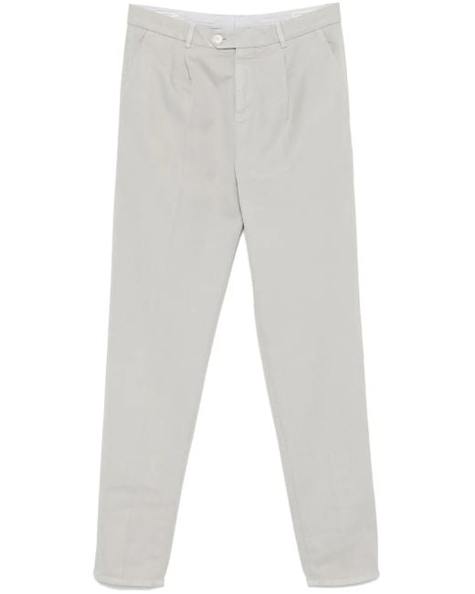 Brunello Cucinelli Gray Garment-Dyed Leisure Fit Pants for men