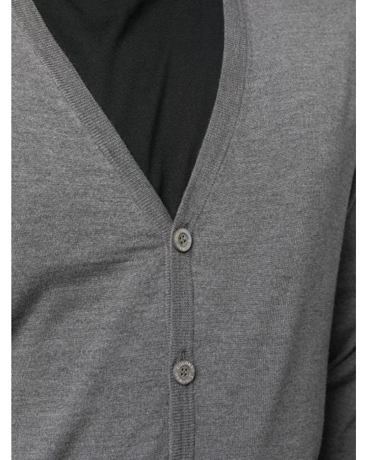 Colombo Gray Button-Down Knit Cardigan for men